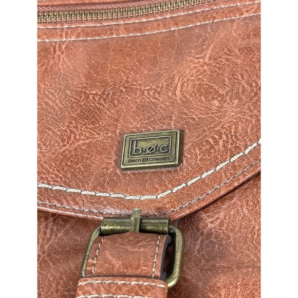 b.ø.c Born Concept Cognac Brown Faux Leather Crossbody Bag Messenger Purse - Picture 2 of 16